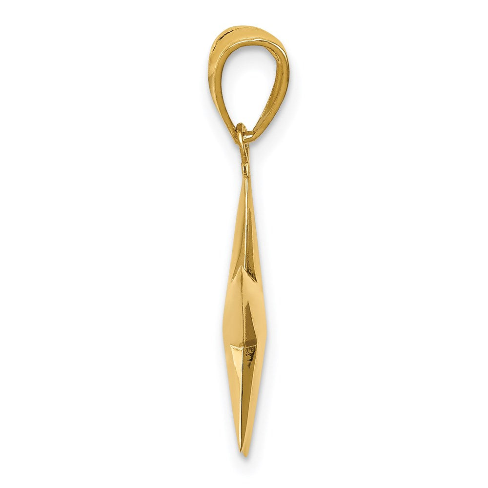 14K Gelbgold Poliert 3-D Stern-Anhänger