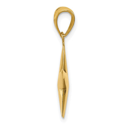 14K Gelbgold Poliert 3-D Stern-Anhänger