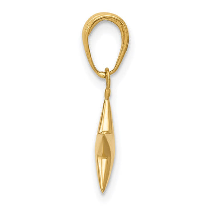 14K Gelbgold Klein Poliert 3-d Stern Charm