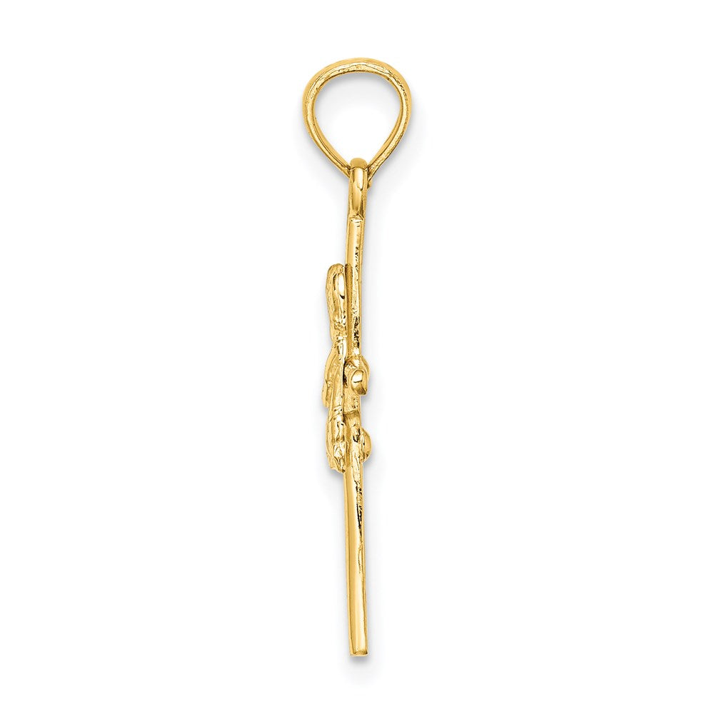 14K Gelbgold Betend Junge Kreuz Charm