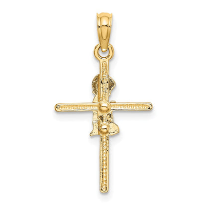 14K Gelbgold Betend Junge Kreuz Charm