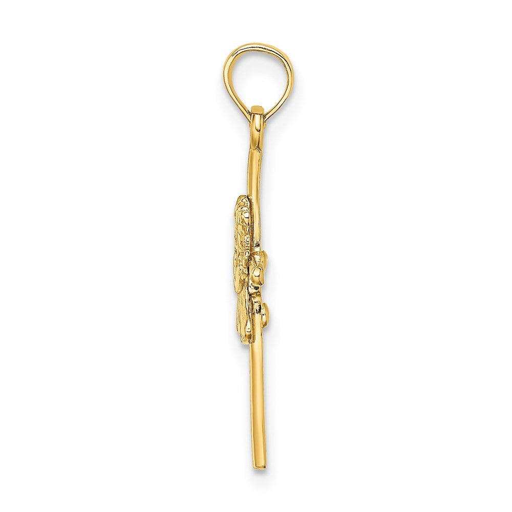 14K Gelbgold Betend Mädchen Kreuz Charm
