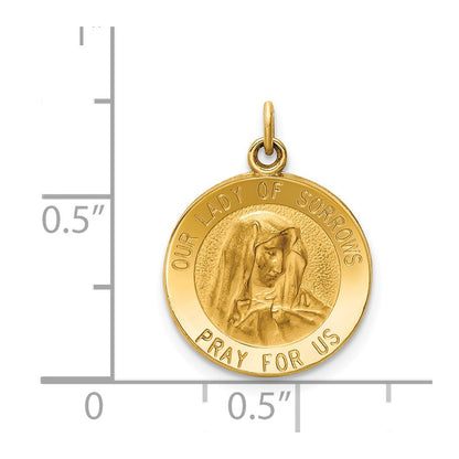 14K Gelbgold Schmerzensmutter-Medaille Charm