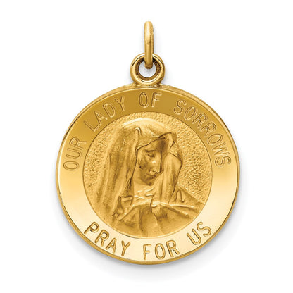 14K Gelbgold Schmerzensmutter-Medaille Charm