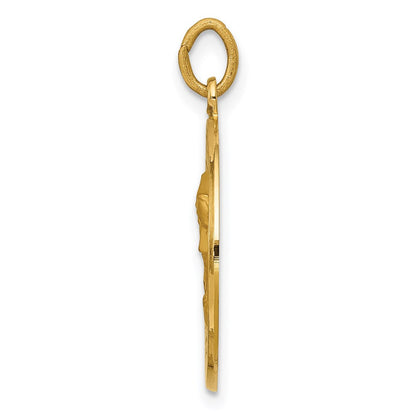 14K Gelbgold Medaille „Unsere Liebe Frau der Schmerzen” Anhänger