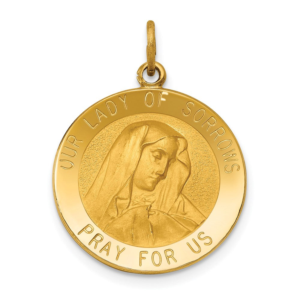 14K Gelbgold Medaille „Unsere Liebe Frau der Schmerzen” Anhänger