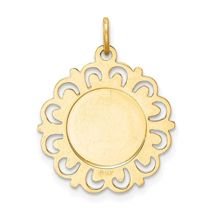 14K Gelbgold Anhänger Schmerzensmutter-Medaille