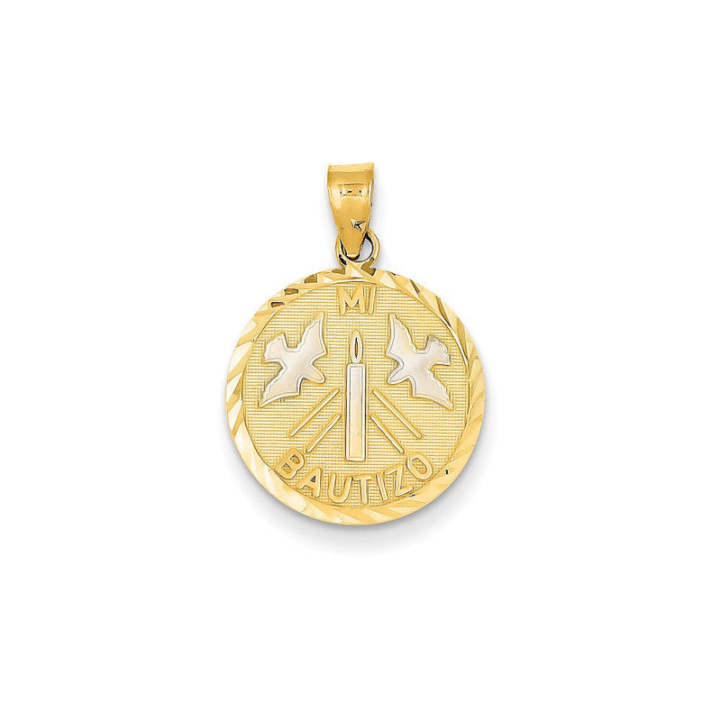 14K Bicolor-Gold (mit Rhodium) "Mi Bautizo" Charm