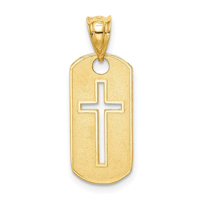 14K Gelbgold Poliert Kreuz Ausgeschnitten Anhänger