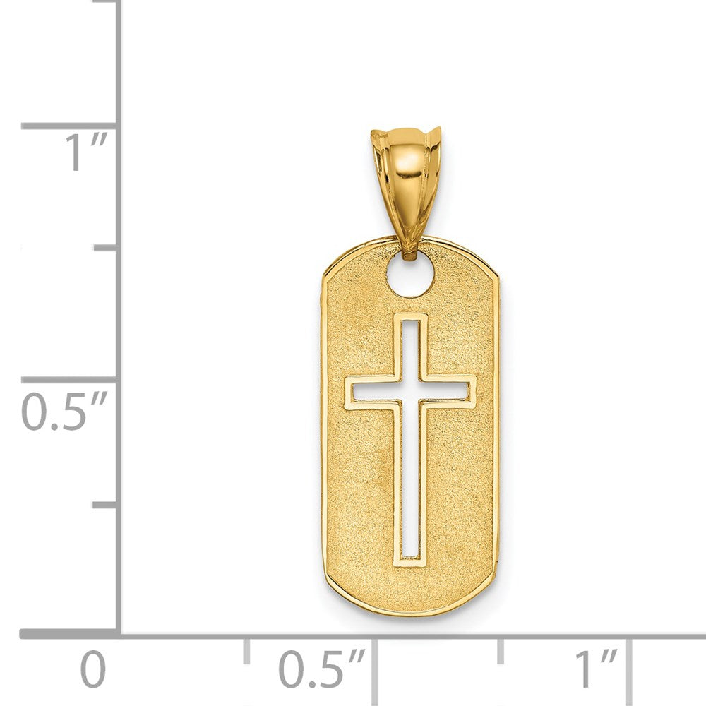 14K Gelbgold Poliert Kreuz Ausgeschnitten Anhänger