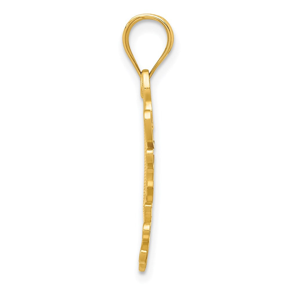 14K Gelbgold Taube mit Herz Anhänger