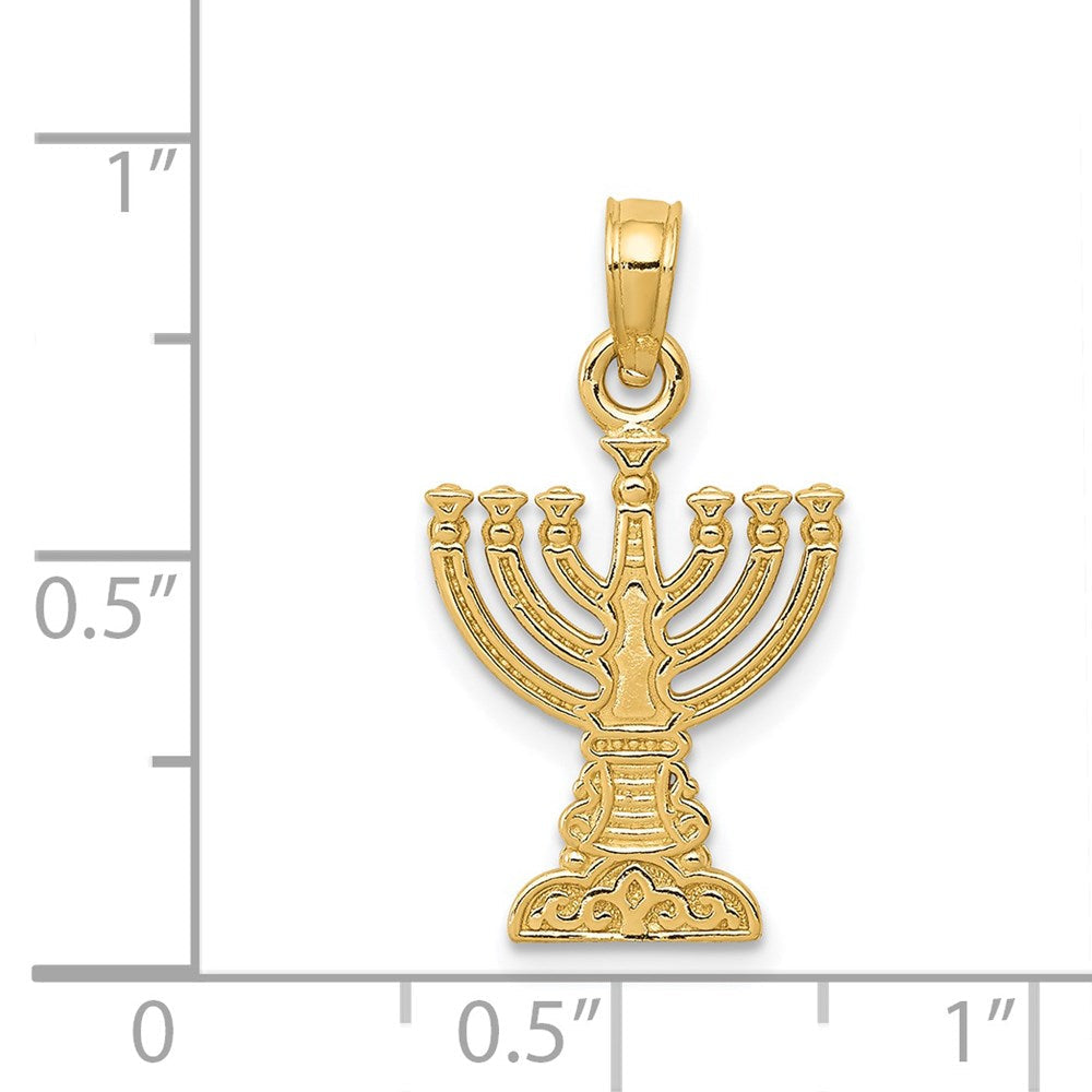 14K Gelbgold Menorah Anhänger