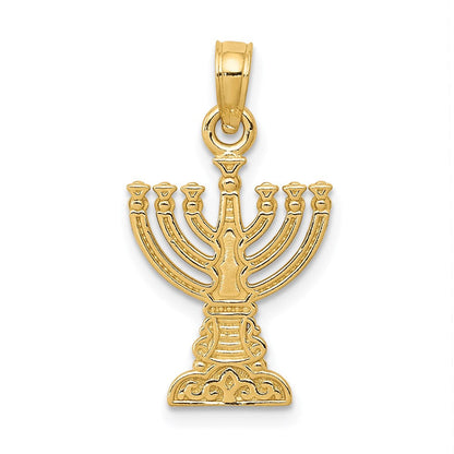 14K Gelbgold Menorah Anhänger