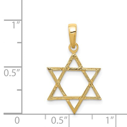 14K Gelbgold Stern Of David Anhänger
