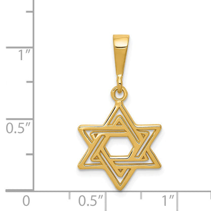 14K Gelbgold Stern Of David Charm