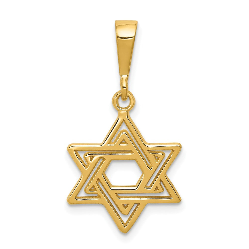 14K Gelbgold Stern Of David Charm