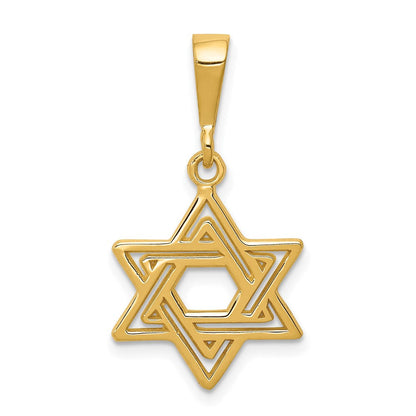 14K Gelbgold Stern Of David Charm