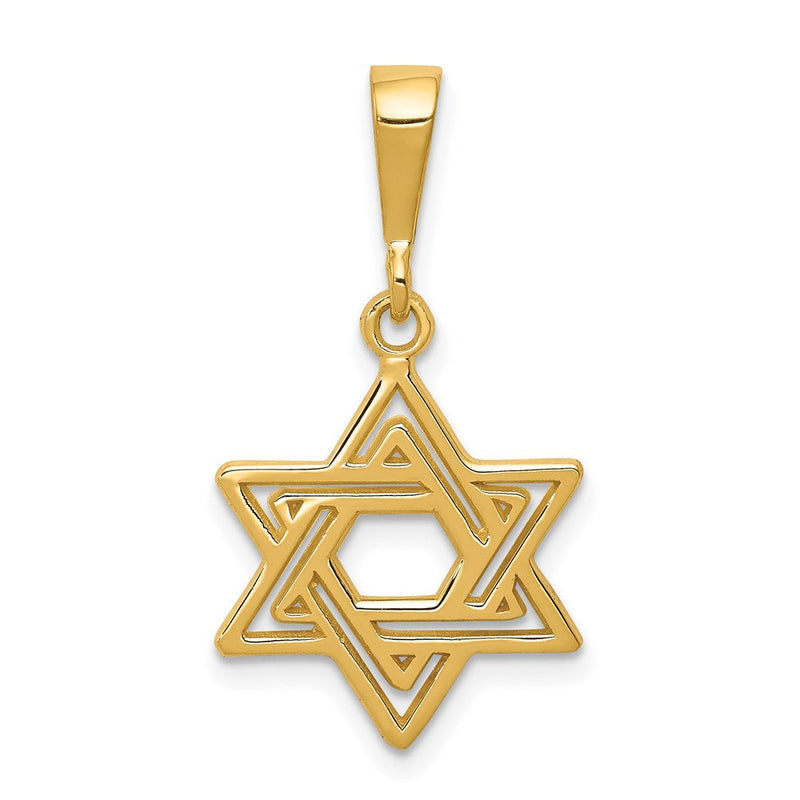 14K Gelbgold Stern Of David Charm