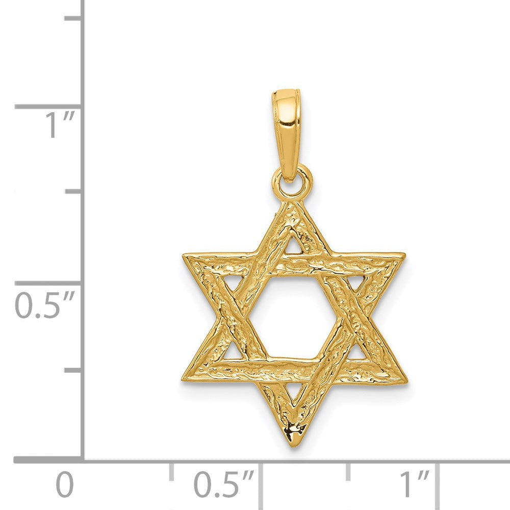 14K Gelbgold Stern Of David Anhänger