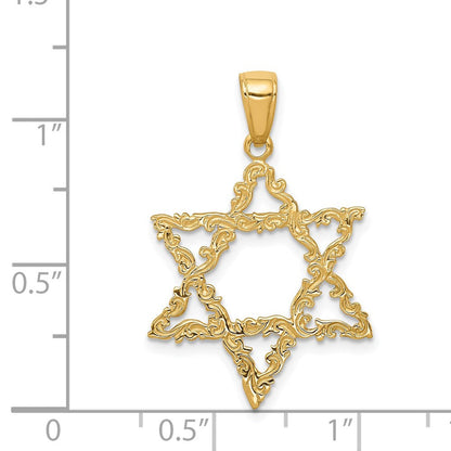 14K Gelbgold Stern Of David Anhänger