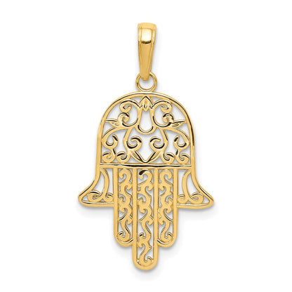14K Gelbgold Filigran Chamseh Anhänger