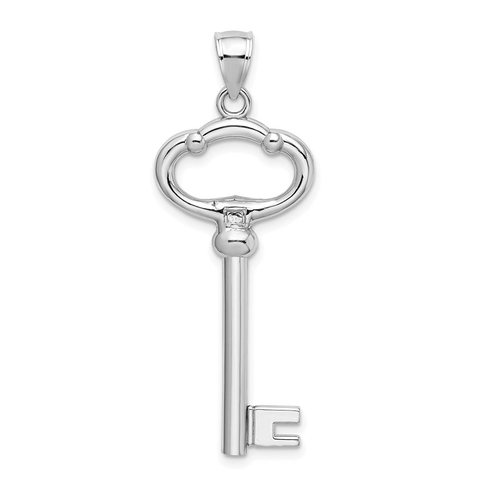 14K Weißgold 3D „SCHLÜSSEL ZU MEINEM HERZEN" Schlüssel-Charm