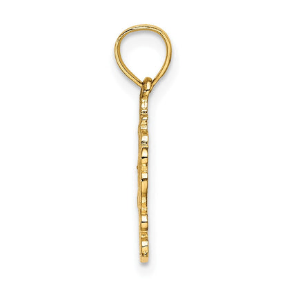 14K Gelbgold Liebe mit Herz Charm