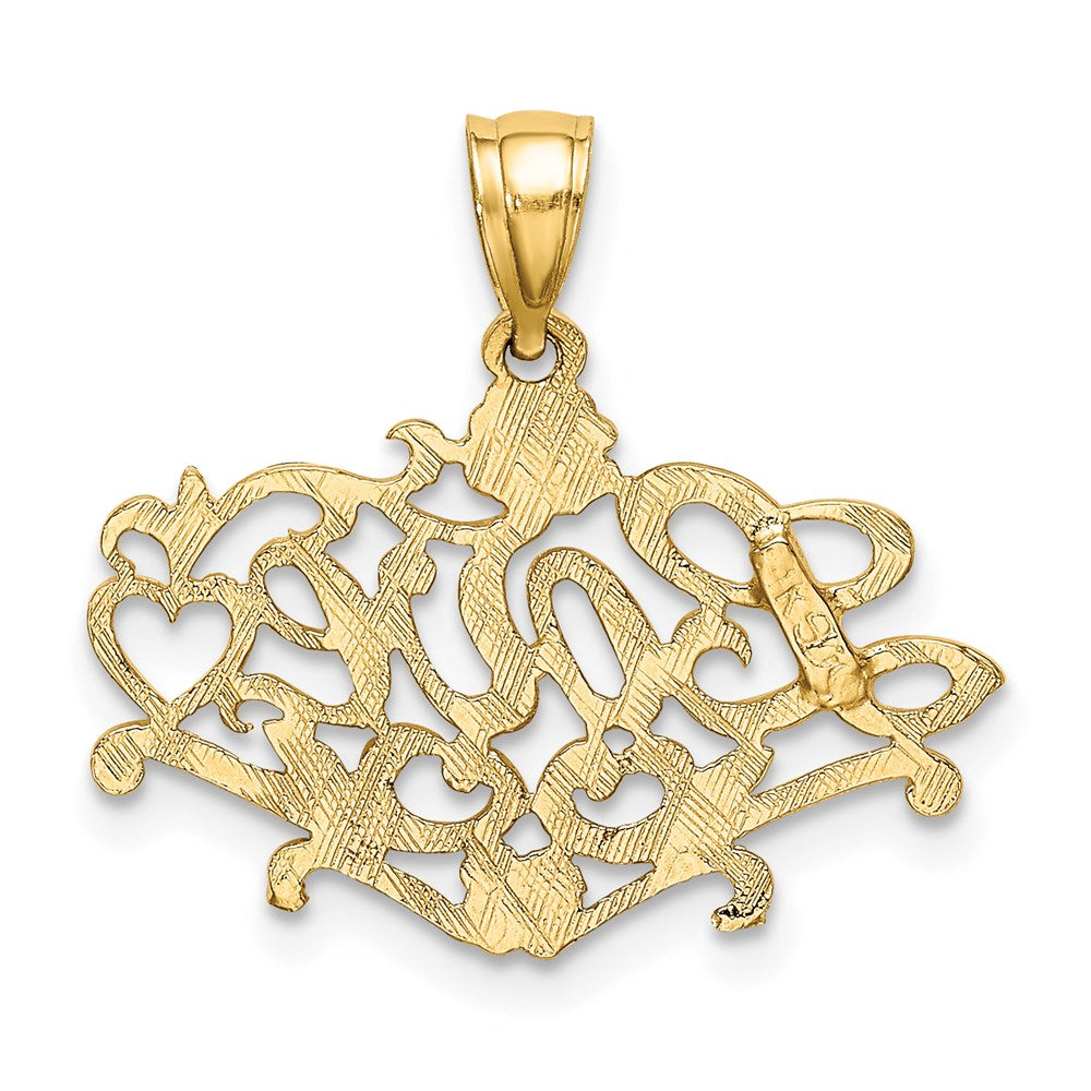 14K Gelbgold Liebe mit Herz Charm