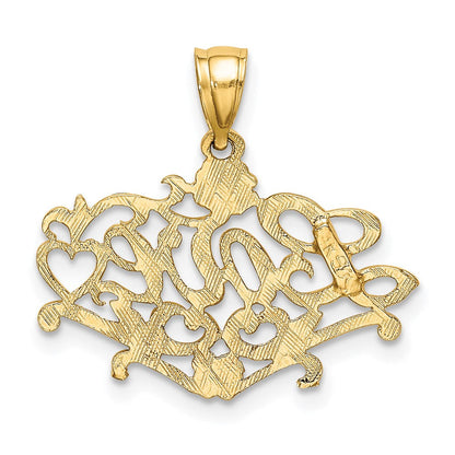 14K Gelbgold Liebe mit Herz Charm