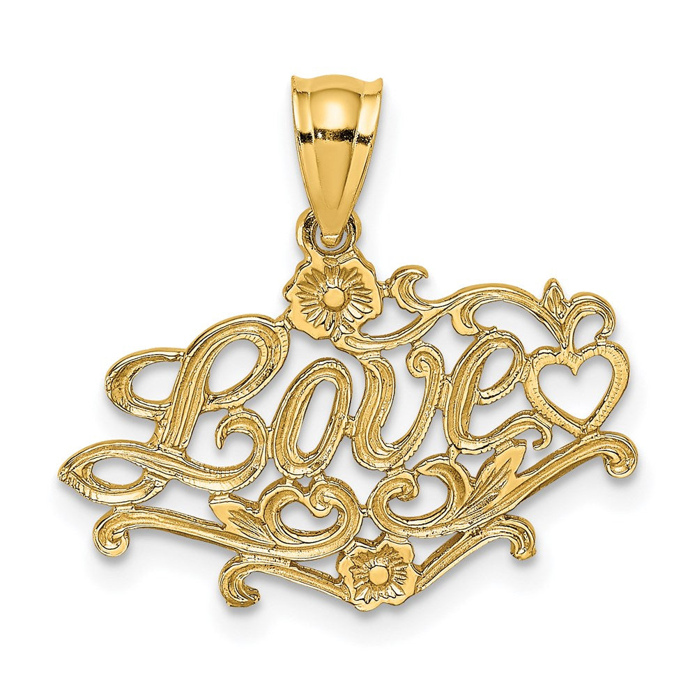 14K Gelbgold Liebe mit Herz Charm
