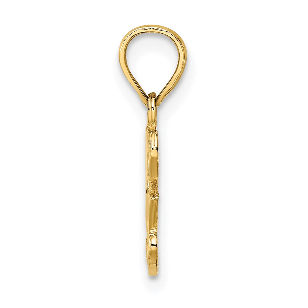 14K Gelbgold Poliert und Strukturiert I Herz You Charm