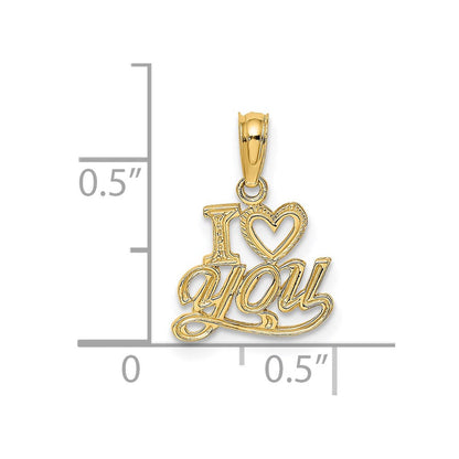 14K Gelbgold Poliert und Strukturiert I Herz You Charm