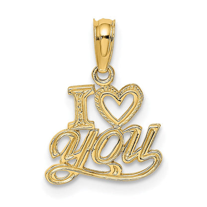 14K Gelbgold Poliert und Strukturiert I Herz You Charm