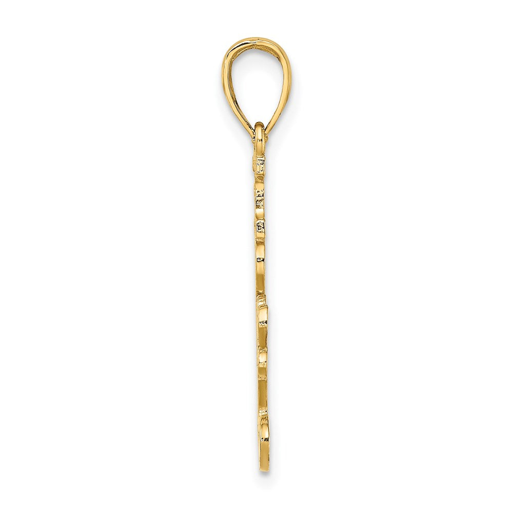 14K Gelbgold "ICH LIEBE DICH" Charm mit Textur