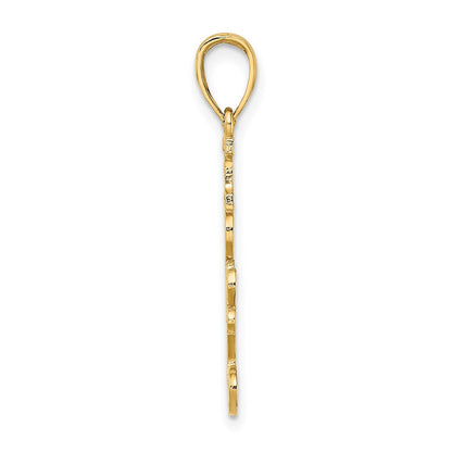 14K Gelbgold "ICH LIEBE DICH" Charm mit Textur