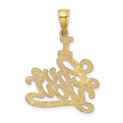 14K Gelbgold "ICH LIEBE DICH" Charm mit Textur