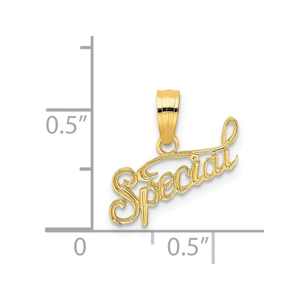 14K Gelbgold Poliert und Strukturiert Special Charm