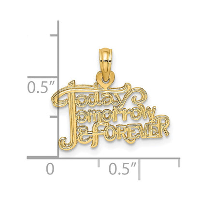 14K Gelbgold Today Tomorrow und für Immer Charm