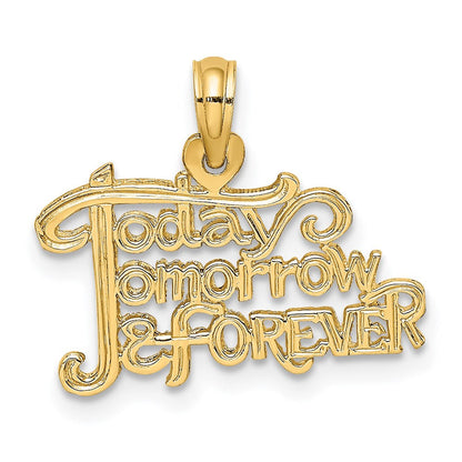 14K Gelbgold Today Tomorrow und für Immer Charm