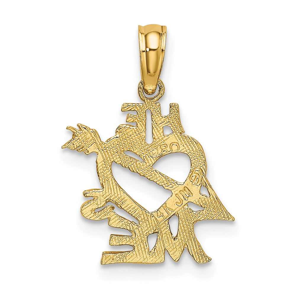 14K Gelbgold He Loves Me Herz Charm