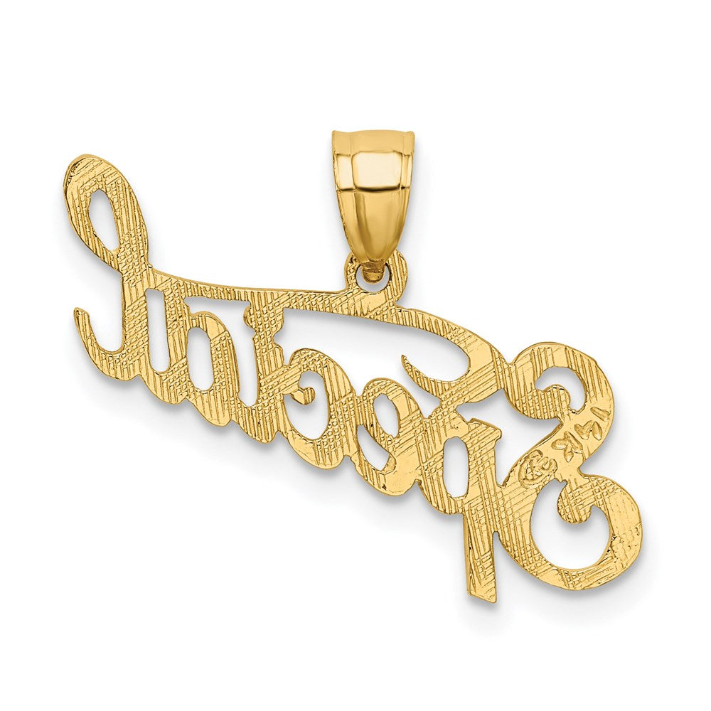 14K Gelbgold Poliert und Strukturiert Special Charm