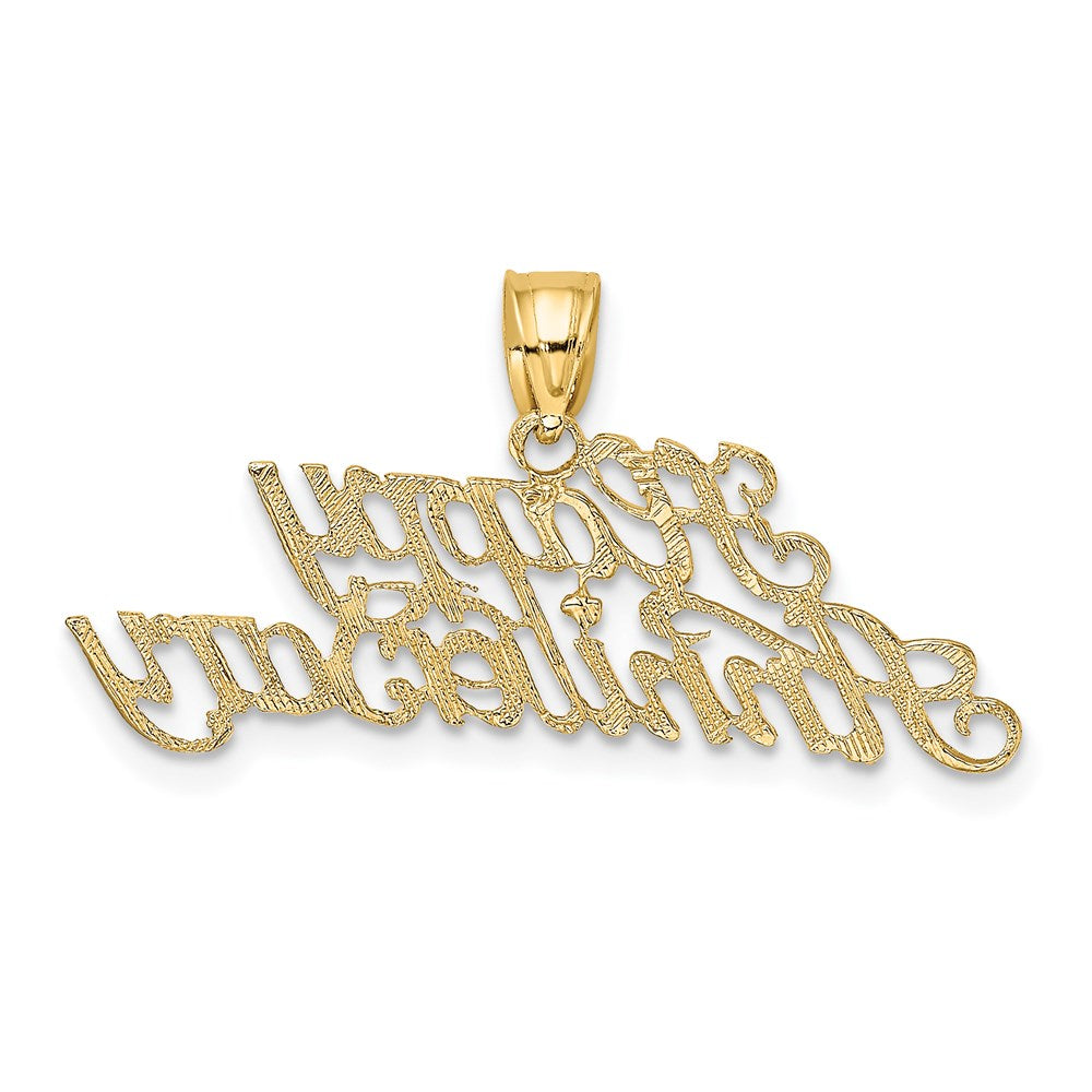 14K Gelbgold Poliert Happy Jahrestag Charm