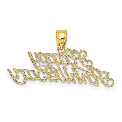 14K Gelbgold Poliert Happy Jahrestag Charm
