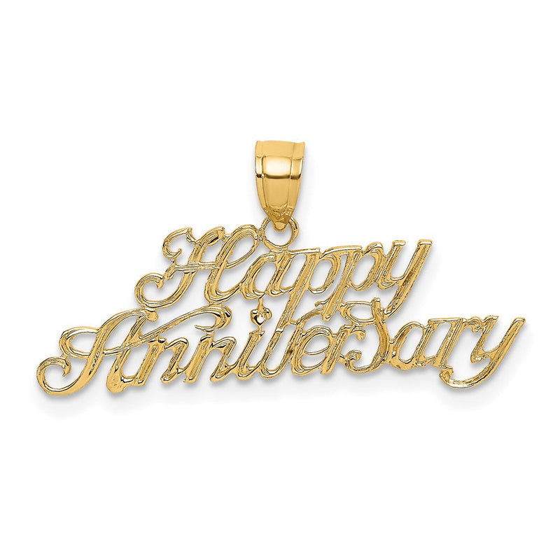 14K Gelbgold Poliert Happy Jahrestag Charm
