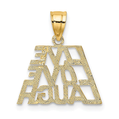 14K Gelbgold Leben Lachen Liebe Charm
