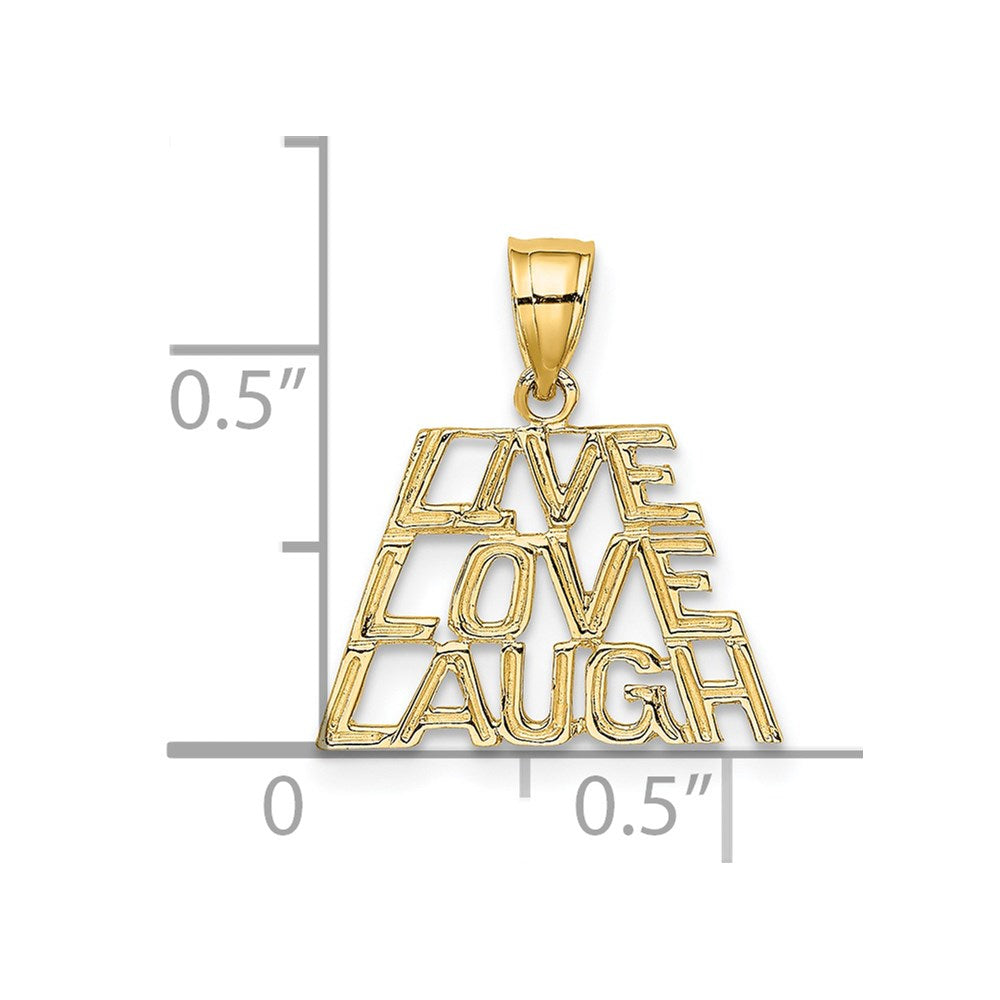14K Gelbgold Leben Lachen Liebe Charm