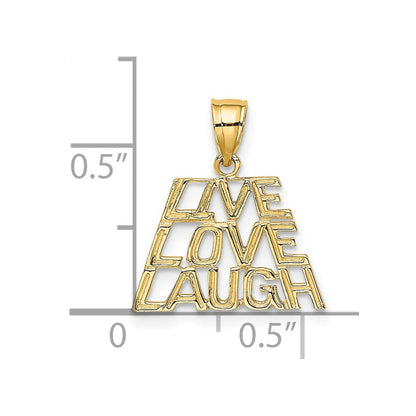 14K Gelbgold Leben Lachen Liebe Charm