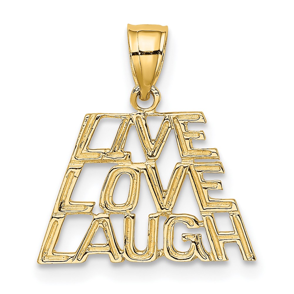 14K Gelbgold Leben Lachen Liebe Charm