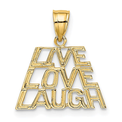 14K Gelbgold Leben Lachen Liebe Charm