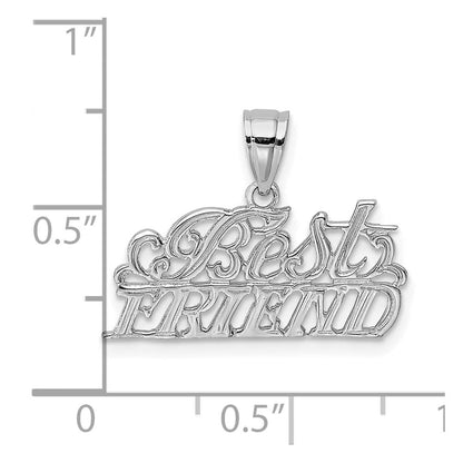 14K Weißgold Beste Freund Anhänger